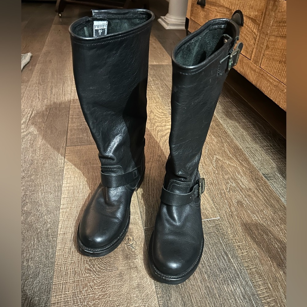 Frye black leather boots size 8.5 women’s - Picture 2 of 9